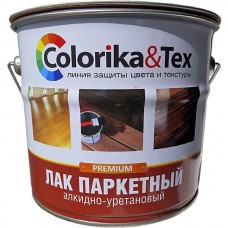 Лак паркетный алкидно-уретановый 2,7 л полуматовый "Colorika Tex", 4шт/уп
