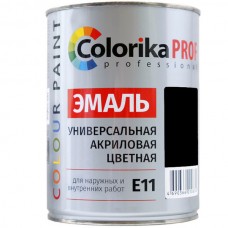 Эмаль акриловая Colorika Prof 0,9л ЧЕРНАЯ универсальная для наружних и внутренних работ Черная