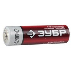 Батарейка щелочная, тип AA, 1,5В, (4шт/уп) алкалиновая СУПЕР ЗУБР 59213-4C
